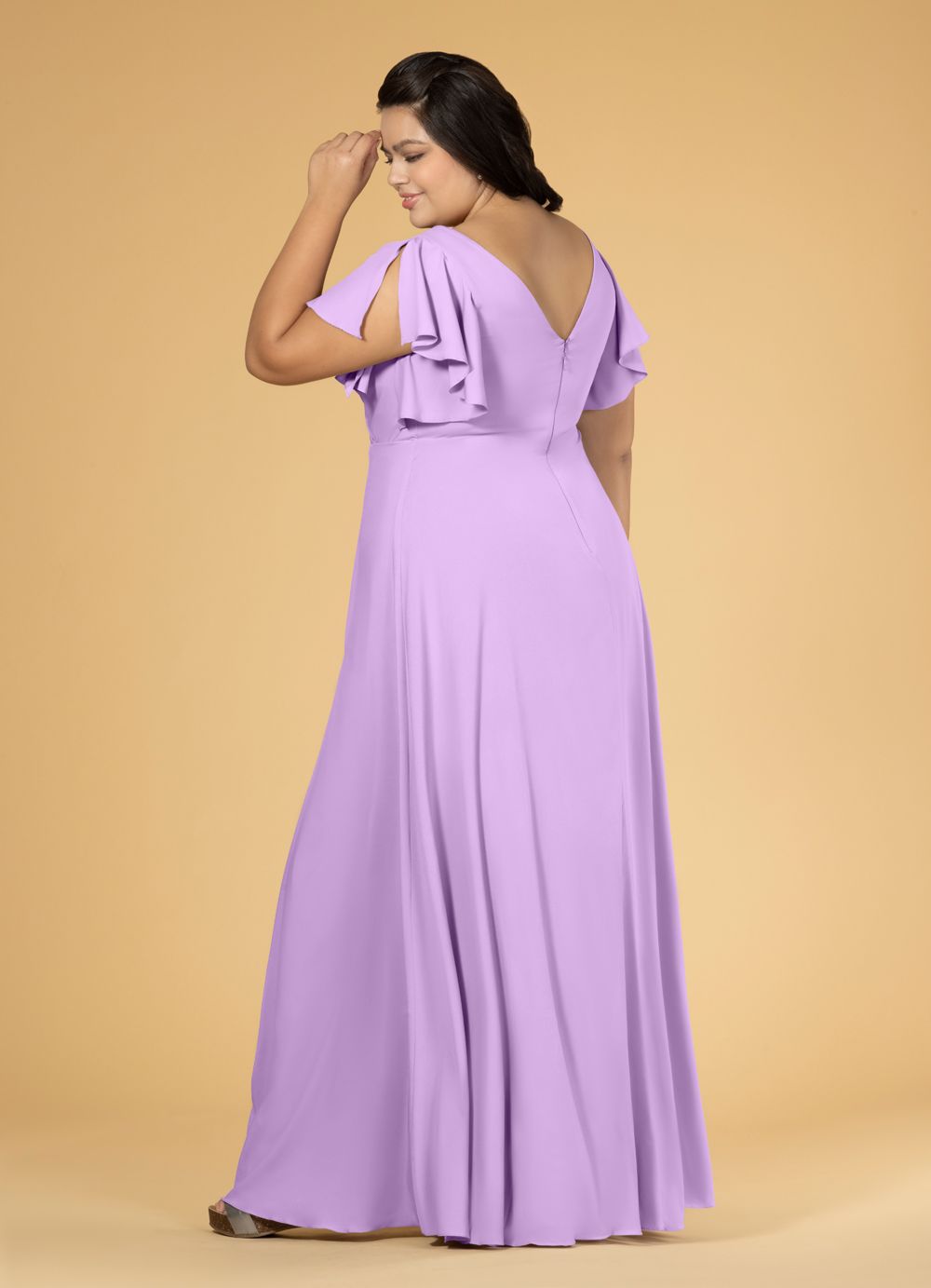 Purple Dress Evening Dresses Plus Size Lavender Lavender Bridesmaid Dress  Chiffon Size XL Birdy Grey Melissa